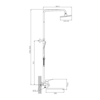 Душевая стойка Prohanss P62.24.09 графит